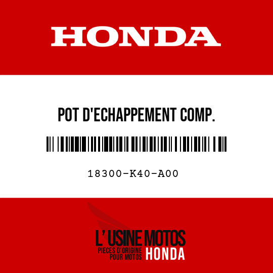 image de 18300-K40-A00 POT D'ECHAPPEMENT COMP.