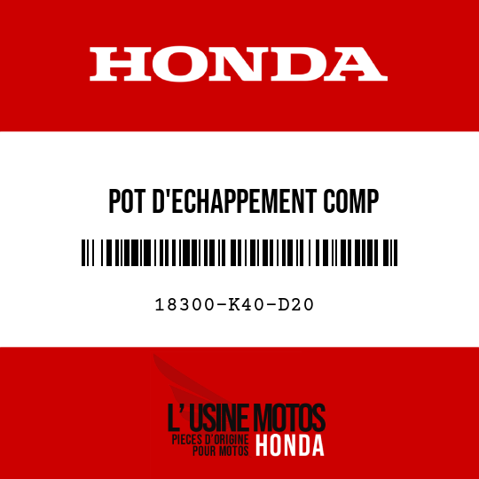 image de 18300-K40-D20 POT D'ECHAPPEMENT COMP