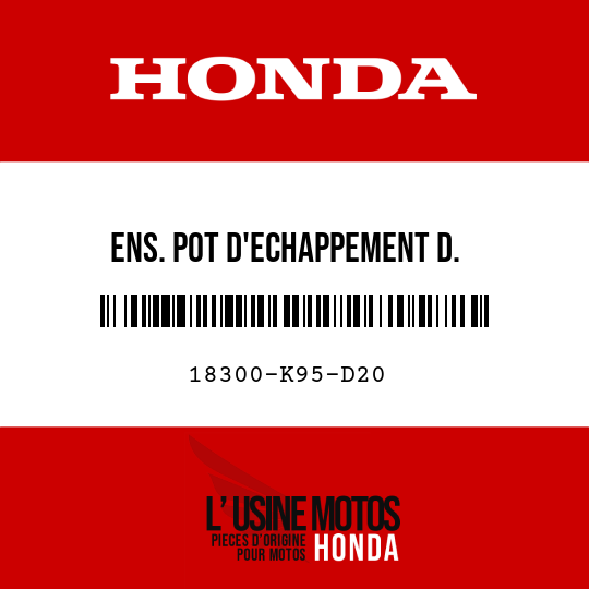 image de 18300-K95-D20 ENS. POT D'ECHAPPEMENT D.
