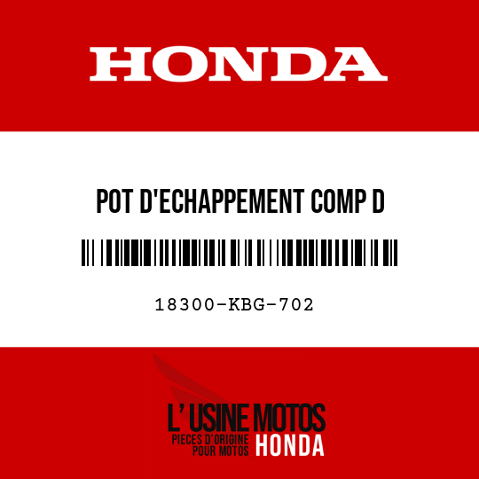 image de 18300-KBG-702 POT D'ECHAPPEMENT COMP D