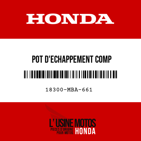 image de 18300-MBA-661 POT D'ECHAPPEMENT COMP