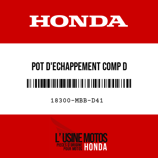 image de 18300-MBB-D41 POT D'ECHAPPEMENT COMP D