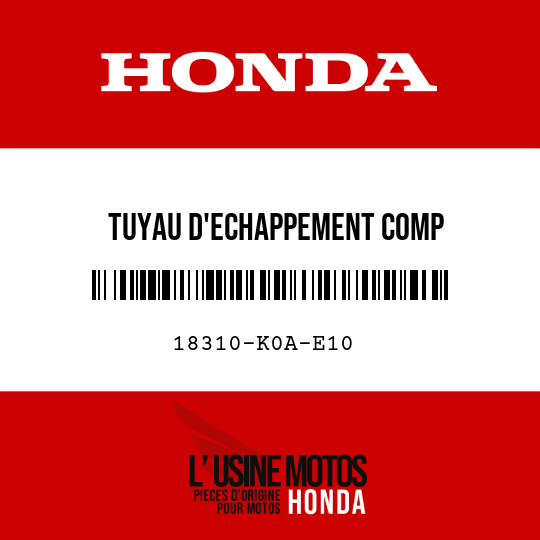 image de 18310-K0A-E10 TUYAU D'ECHAPPEMENT COMP