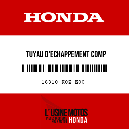 image de 18310-K0Z-E00 TUYAU D'ECHAPPEMENT COMP