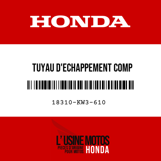 image de 18310-KW3-610 TUYAU D'ECHAPPEMENT COMP