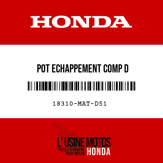 image de 18310-MAT-D51 POT ECHAPPEMENT COMP D