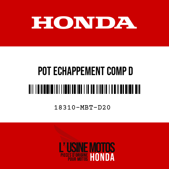 image de 18310-MBT-D20 POT ECHAPPEMENT COMP D