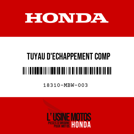 image de 18310-MBW-003 TUYAU D'ECHAPPEMENT COMP
