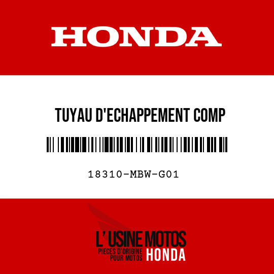 image de 18310-MBW-G01 TUYAU D'ECHAPPEMENT COMP