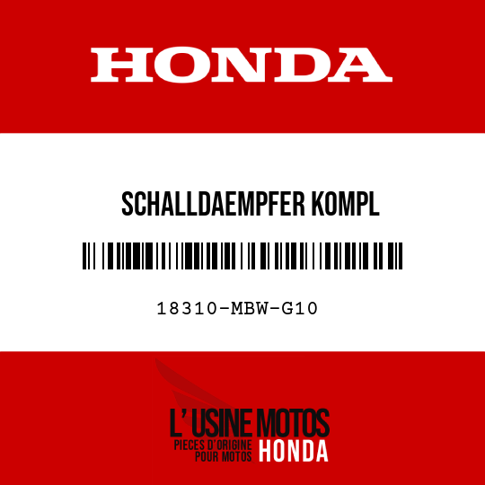 image de 18310-MBW-G10 SCHALLDAEMPFER KOMPL