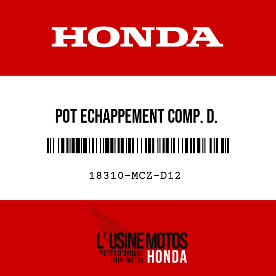 image de 18310-MCZ-D12 POT ECHAPPEMENT COMP. D.