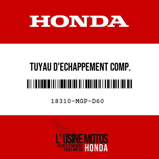 image de 18310-MGP-D60 TUYAU D'ECHAPPEMENT COMP.