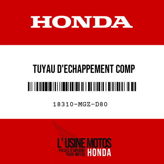 image de 18310-MGZ-D80 TUYAU D'ECHAPPEMENT COMP