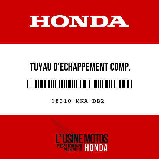 image de 18310-MKA-D82 TUYAU D'ECHAPPEMENT COMP.