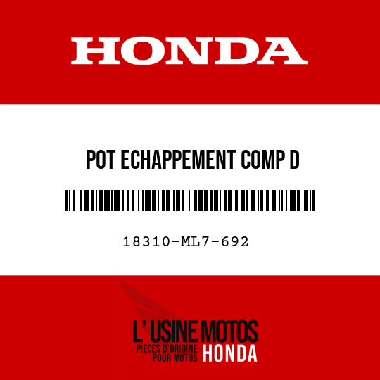 image de 18310-ML7-692 POT ECHAPPEMENT COMP D