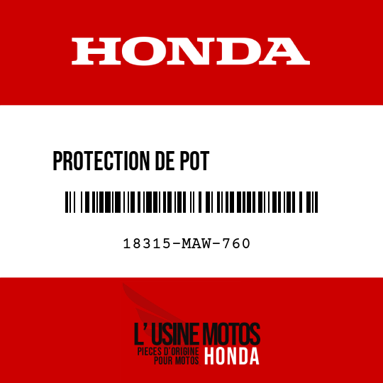 image de 18315-MAW-760 PROTECTION DE POT             D'ECHAPPEMENT