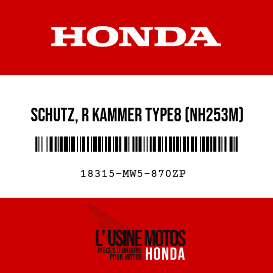 image de 18315-MW5-870ZP SCHUTZ, R KAMMER TYPE8 (NH253M) (TYPE8 )