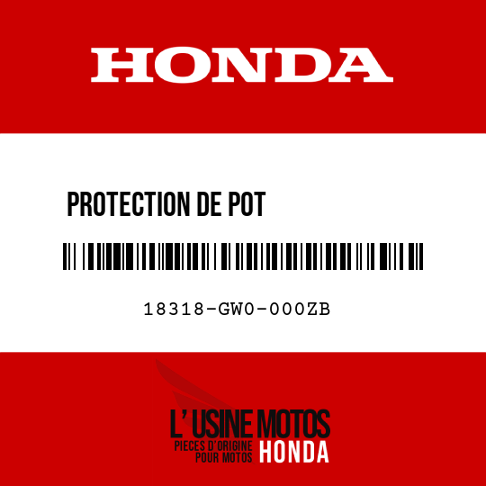 image de 18318-GW0-000ZB PROTECTION DE POT             D'ECHAPPEMENT NH1 