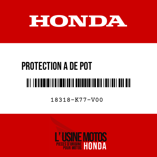 image de 18318-K77-V00 PROTECTION A DE POT           D'ECHAPPEMENT