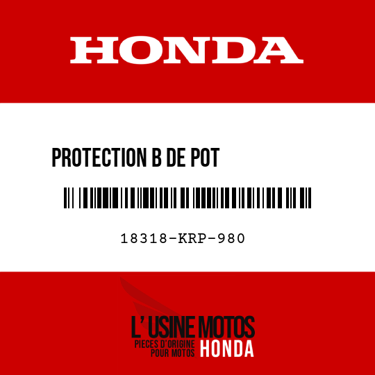 image de 18318-KRP-980 PROTECTION B DE POT D'ECHAPPEMENT
