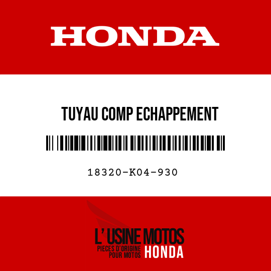 image de 18320-K04-930 TUYAU COMP ECHAPPEMENT