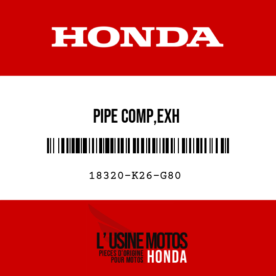 image de 18320-K26-G80 PIPE COMP,EXH