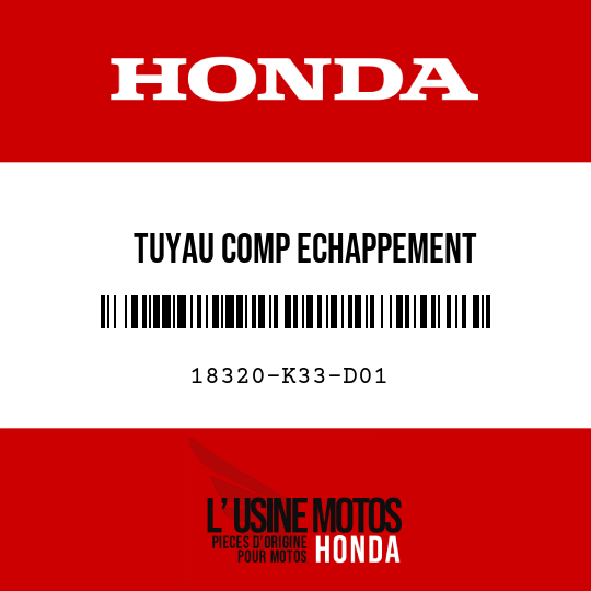 image de 18320-K33-D01 TUYAU COMP ECHAPPEMENT