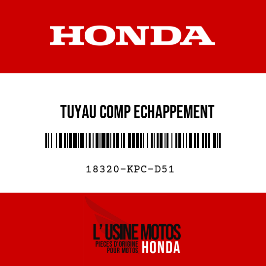 image de 18320-KPC-D51 TUYAU COMP ECHAPPEMENT