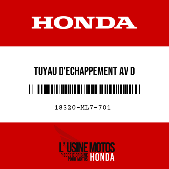 image de 18320-ML7-701 TUYAU D'ECHAPPEMENT AV D