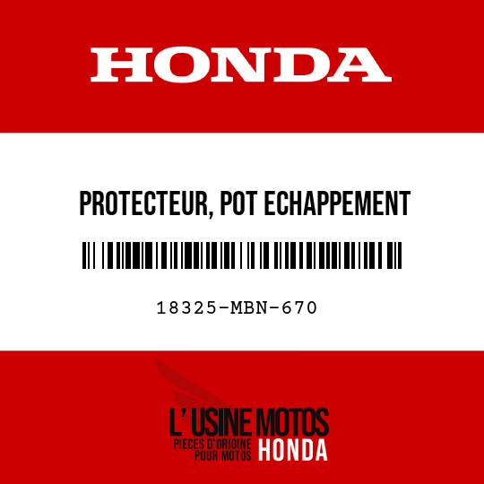 image de 18325-MBN-670 PROTECTEUR, POT ECHAPPEMENT