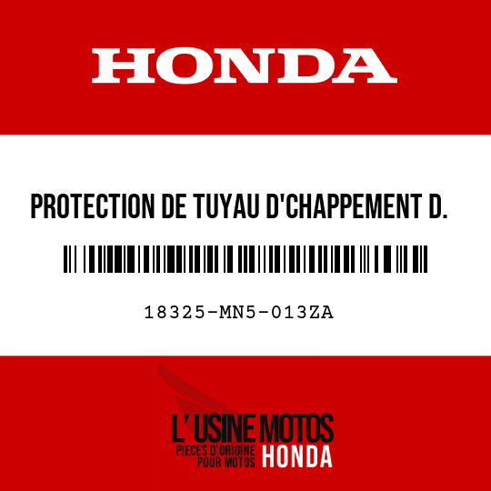 image de 18325-MN5-013ZA PROTECTION DE TUYAU D'CHAPPEMENT D. TYPE1 (NH216M)