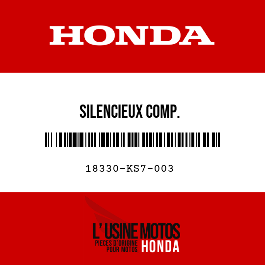 image de 18330-KS7-003 SILENCIEUX COMP.