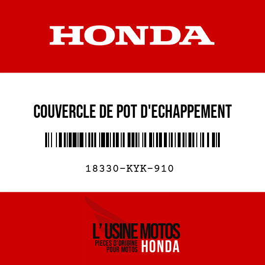 image de 18330-KYK-910 COUVERCLE DE POT D'ECHAPPEMENT