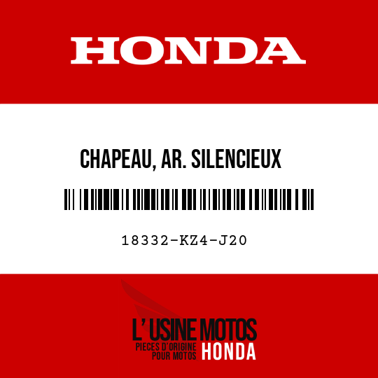 image de 18332-KZ4-J20 CHAPEAU, AR. SILENCIEUX
