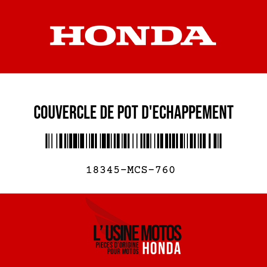 image de 18345-MCS-760 COUVERCLE DE POT D'ECHAPPEMENT