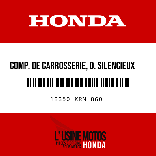 image de 18350-KRN-860 COMP. DE CARROSSERIE, D. SILENCIEUX