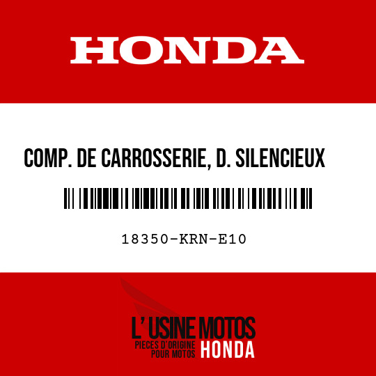 image de 18350-KRN-E10 COMP. DE CARROSSERIE, D. SILENCIEUX