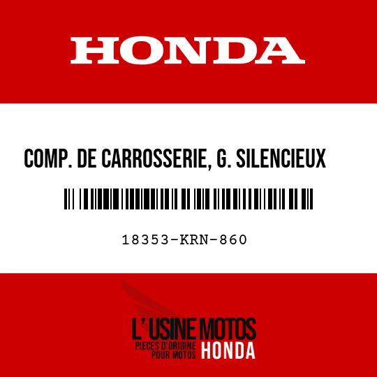image de 18353-KRN-860 COMP. DE CARROSSERIE, G. SILENCIEUX