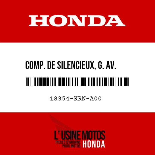 image de 18354-KRN-A00 COMP. DE SILENCIEUX, G. AV.