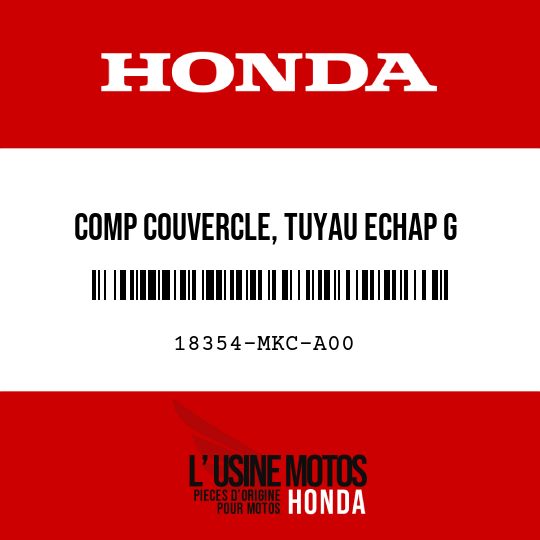 image de 18354-MKC-A00 COMP COUVERCLE, TUYAU ECHAP G