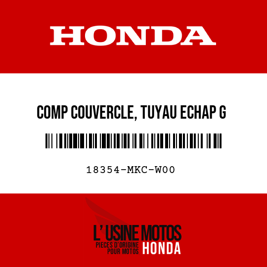 image de 18354-MKC-W00 COMP COUVERCLE, TUYAU ECHAP G