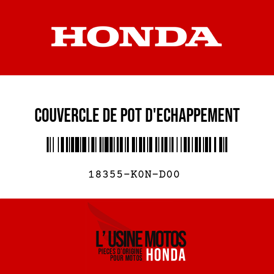 image de 18355-K0N-D00 COUVERCLE DE POT D'ECHAPPEMENT