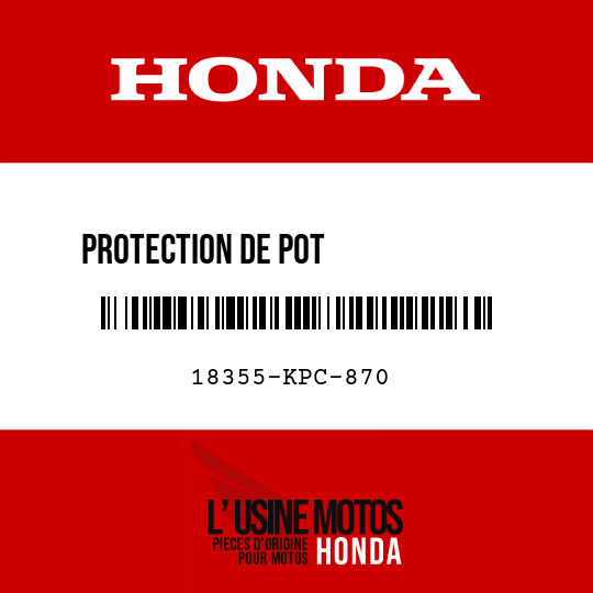 image de 18355-KPC-870 PROTECTION DE POT             D'ECHAPPEMENT