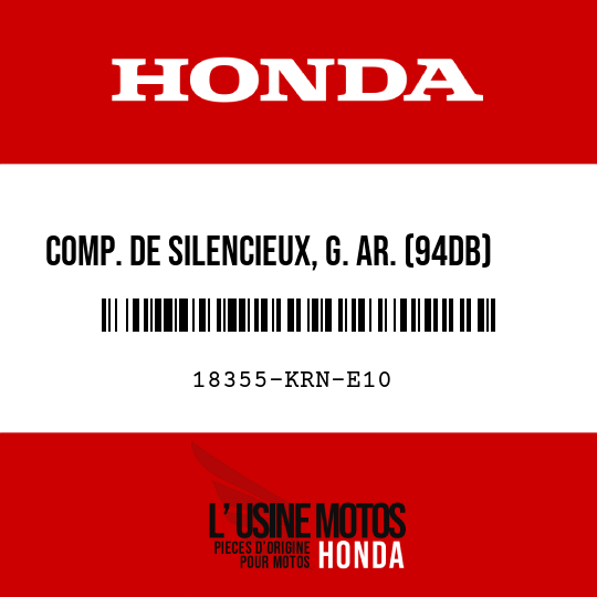 image de 18355-KRN-E10 COMP. DE SILENCIEUX, G. AR. (94DB)