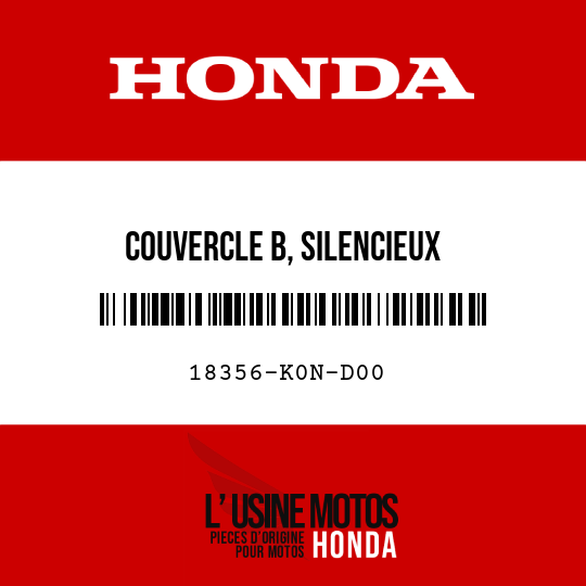 image de 18356-K0N-D00 COUVERCLE B, SILENCIEUX