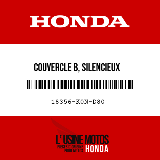 image de 18356-K0N-D80 COUVERCLE B, SILENCIEUX