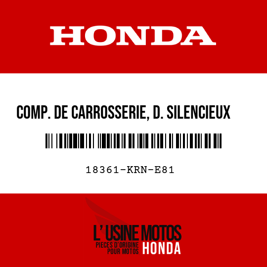 image de 18361-KRN-E81 COMP. DE CARROSSERIE, D. SILENCIEUX