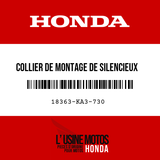 image de 18363-KA3-730 COLLIER DE MONTAGE DE SILENCIEUX