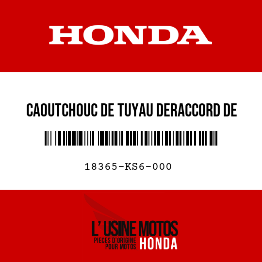 image de 18365-KS6-000 CAOUTCHOUC DE TUYAU DERACCORD DE SILENCIEUX