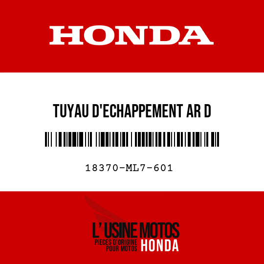 image de 18370-ML7-601 TUYAU D'ECHAPPEMENT AR D